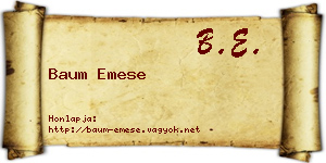 Baum Emese névjegykártya